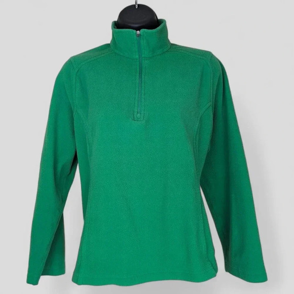 Lands' End Green Polar Fleece Sweater - Picture 1 of 6
